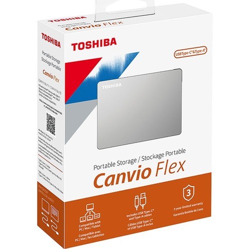 Toshiba HDTX110XSCAA Hard Drives Toshiba Canvio Flex Hdtx110xscaa 1 Tb Portable Hard Drive - External - Silver - Tablet Device Suppor 723844000790