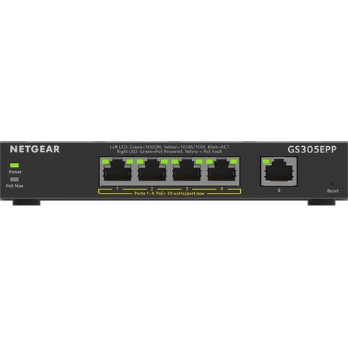 Netgear GS305EPP-100NAS Switches & Bridges Netgear Gs305epp Ethernet Switch - 5 Ports - Manageable - 2 Layer Supported - 120 W Poe Budget - Twi Gs305epp100nas 606449153170