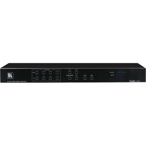 Kramer Electronics 20-80445130 VGA Switchboxes Kramer Vs-44h2 4x4 4k Hdr Hdcp 2.2 Matrix Switcher - 4k - Twisted Pair - 4 X 4 - Display - 4 X Hdmi  2080445130 