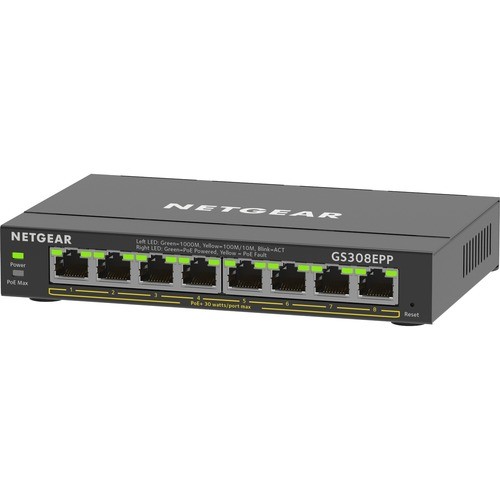 Netgear GS308EPP-100NAS Switches & Bridges Netgear 8-port Gigabit Ethernet Poe+ Smart Managed Plus Switch - 8 Ports - Manageable - 2 Layer Supp Gs308epp100nas 606449153071