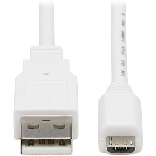 Eaton U050AB-006-WH Cables Eaton Tripp Lite Series Safe-it Usb 2.0 A To Micro-b Antibacterial Cable (m/m), White, 6 Ft. (1.83 M U050ab006wh 037332260642