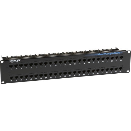 Black Box JPM810A-R2 Patch Panels Black Box Cat5e Feed-through Patch Panel - 2u, Unshielded, 48-port - 48 X Rj-45 (jpm810a-r2) Jpm810ar2 013269130784