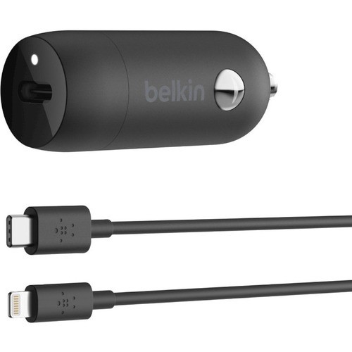 Belkin CCA003BT04BK Power Adapters Belkin Boost Up Charge 20-watt Usb-c Pd Car Charger With Lightning To Usb-c Cable - Black (cca003bt0 745883816675