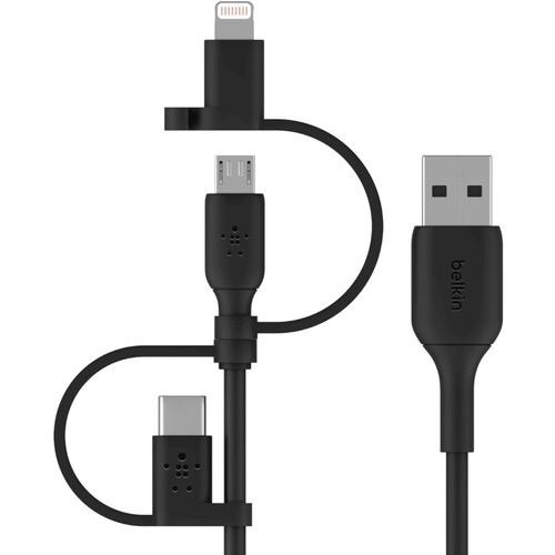 Belkin CAC001BT1MBK Cables Belkin Universal Cable 15w (usb-a Cable With Usb-c, Micro-usb And Lightning Connectors) - 3.30 Ft Li 745883799640