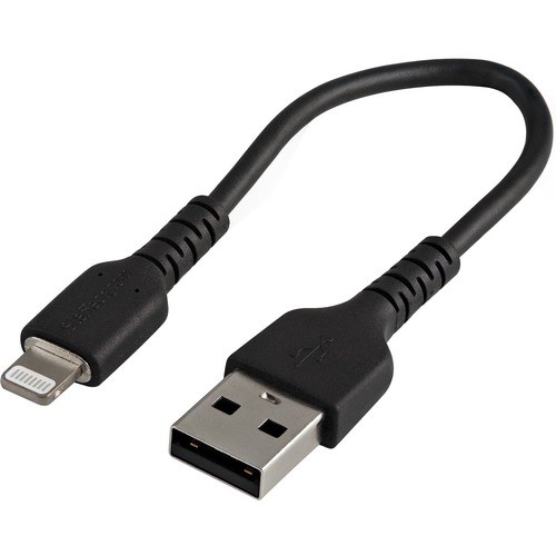 Startech RUSBLTMM15CMB Cables Startech.com 6 Inch/15cm Durable Black Usb-a To Lightning Cable, Rugged Heavy Duty Charging/sync Cab 065030891714
