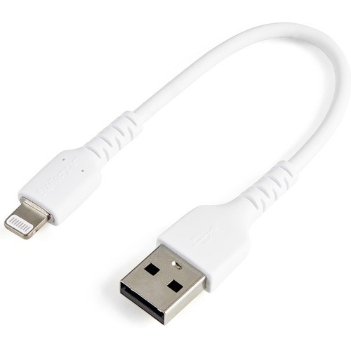 Startech RUSBLTMM15CMW Cables Startech.com 6 Inch/15cm Durable White Usb-a To Lightning Cable, Rugged Heavy Duty Charging/sync Cab 065030891721