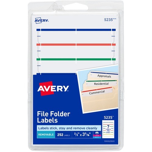Avery Dennison 05235 Labels Removable File Folder Labels AVE5235 013297247997