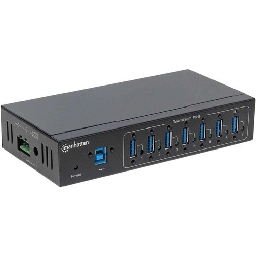 Manhattan 164405 USB/Firewire Adapters Manhattan Usb-a 7-port Hub Industrial, 7x Usb-a Ports, 5 Gbps (usb 3.2 Gen1 Aka Usb 3.0), 20 Kv Esd  766623164405