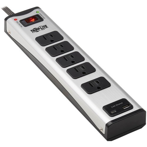 Eaton TLM506USBC Surge Protectors Eaton Tripp Lite Series 5-outlet Surge Protector With 1 Usb-a And 1 Usb-c (3.9a Shared) - 6 Ft. Cord 037332260062