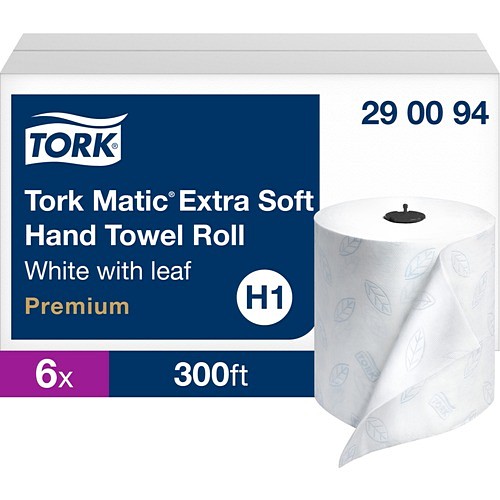 Tork 290094 Tissues & Napkins Matic Extra Soft Hand Towel Roll White With Blue Leaf H1 TRK290094 073286618884