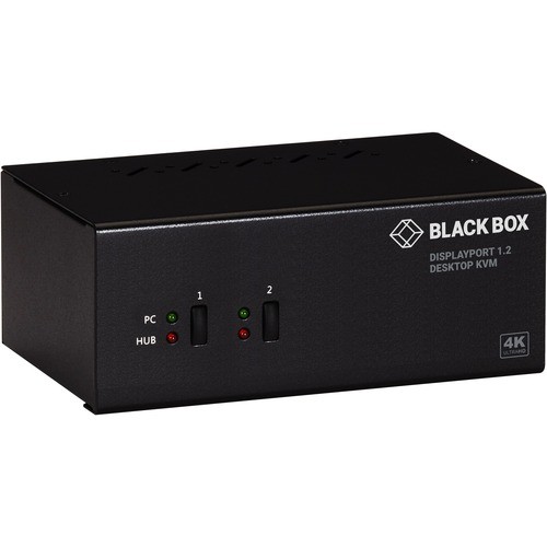 Black Box KV6222DP KVM Switchboxes Black Box Kvm Switch - Dual-monitor, Displayport 1.2, 4k 60hz, Usb 3.0 Hub, Audio - 2 Computer(s) -  822088149996