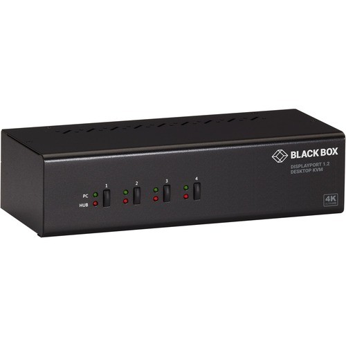 Black Box KV6224DP KVM Switchboxes Black Box Kvm Switch - Dual-monitor, Displayport 1.2, 4k 60hz, Usb 3.0 Hub, Audio - 4 Computer(s) -  822088150022