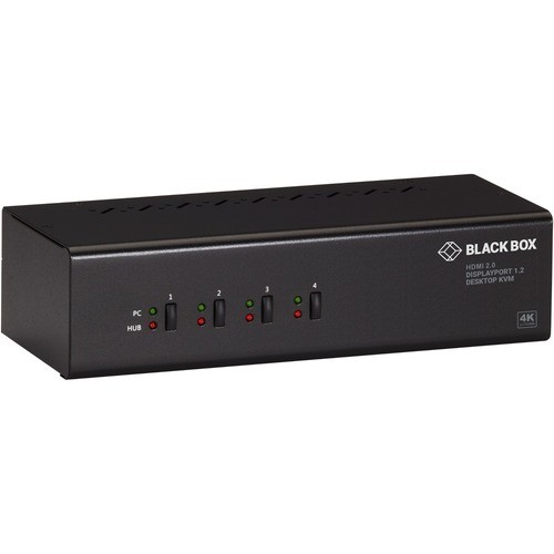 Black Box KV6224DPH KVM Switchboxes Black Box Kv6224dph Switch - 4 Computer(s) - 1 Local User(s) - 3840 X 2160 - 8 X Usb - 5 X Hdmi - 5  822088150015