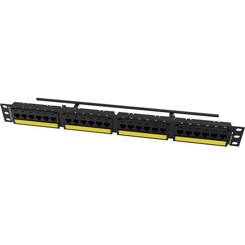 C2g SP6AU24 Patch Panels Ortronics Category 6a Techchoice Flat Patch Panel 24 Port 2ru Black - 24 Port(s) - 2u High - Black - 0662875996781