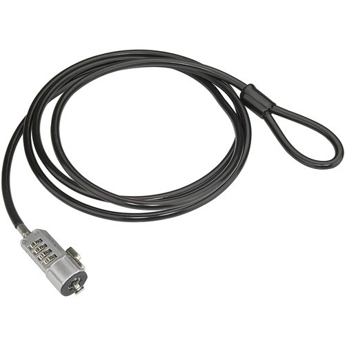 4xem 4XLAPLOCK6B Cable Locks 4xem Laptop Combination Lock- 6ft (black) - Resettable - 4-digit - Black - Vinyl Coated Steel, Steel 841567001143
