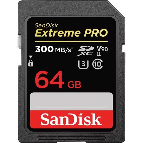 Sandisk SDSDXDK-064G-ANCIN Memory Cards Sandisk Extreme Pro 64 Gb Uhs-ii Sdxc - 300 Mb/s Read - 260 Mb/s Write - Lifetime Warranty (sdsdxdk- Sdsdxdk064gancin 619659186593