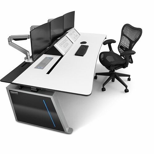 Middle Atlantic LH-XTCMS Tables & Desks Middle Atlantic Lundhalsey X-type Broadcast Console, Medium - White Top - Industrial Style X 63" Tab Lhxtcms 