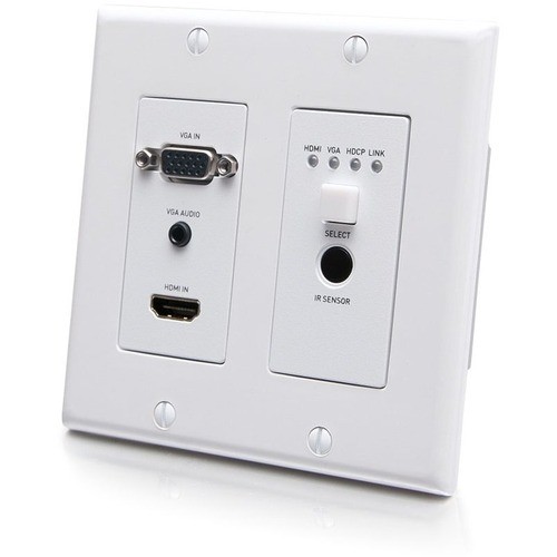 C2g C2G30017 Video Consoles/Extenders C2g Hdbaset Hdmi Extender + Vga, 3.5mm, Rs232 And Ir Over Cat - Dual Gang Hdmi Wall Plate Transmitte 757120300175
