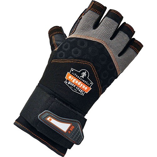 Ergodyne 17715 Gloves Proflex 910 Half-finger Impact Gloves + Wrist Support EGO17715 720476177159