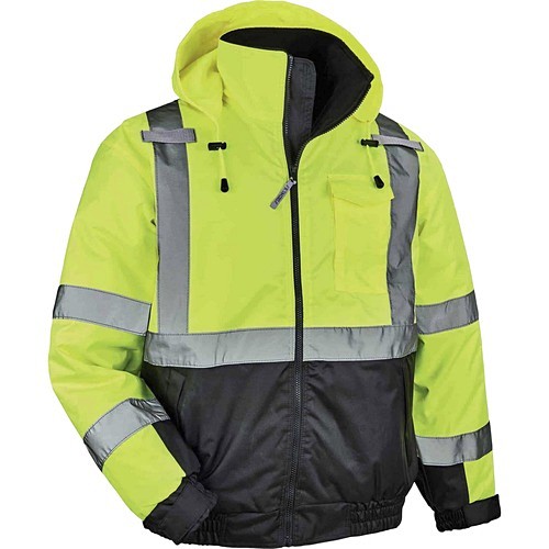 Ergodyne 25628 Safety Gears 8377 Type R Class 3 Hi-vis Quilted Bomber Jacket EGO25628 720476256281
