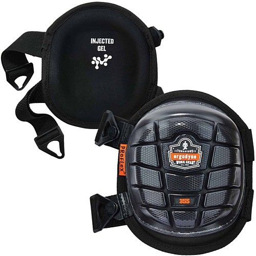 Ergodyne 18455 Ergonomic Supports Ergodyne Proflex 355 Short Cap Injected Gel Knee Pads - Black - Gel, Plastic, Rubber, Elastic, Polyu EGO18455 720476184553