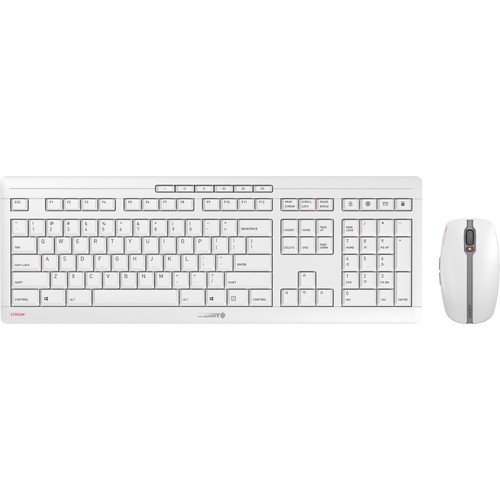 Cherry JD-8560US-0 Keyboard & Mouse Combos Cherry Stream Desktop Recharge Keyboard And Mouse Wireless Combo - Full Size,pale Gray,aes 128 Encrypt Jd8560us0 840183605926