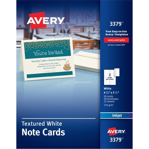 Avery Dennison 03379 Printing Media Inkjet Note Cards AVE3379 053392033798