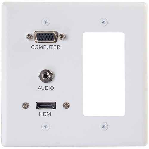 C2g CG39877 Faceplates & Mounting Boxes Dualgang Vga 3.5mm Hdmi        Adap - Decorative Wh Wp (cg39877) 0757120398776