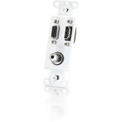 C2g CG41031 Faceplates & Mounting Boxes Hdmi+vga+3.5mm Decora Wall     Adap - Plate (cg41031) 0757120410317