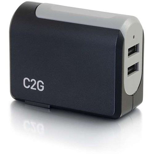 C2g CG20276 Power Adapters 2-port Usb Wall Charger - Ac To Usb Adapter, 5v 4.8a Output 