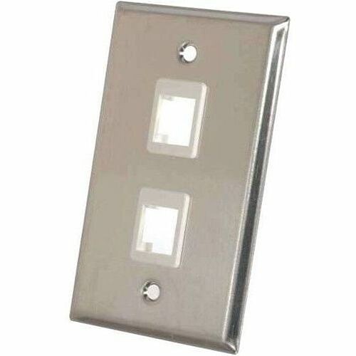C2g CG37094 Faceplates & Mounting Boxes C2g 1-gang 2-port Keystone Wall Plate - Stainless Steel - 2 X Total Number Of Socket(s) - 1-gang - W 