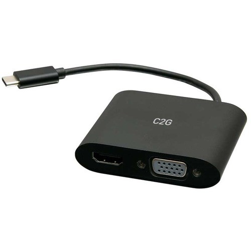 C2g C2G29830 Connector Adapters C2g Usb C To Hdmi And Vga Dual Monitor Adapter - 4k 30hz - Black - 1 X Type C Usb 3.1 Usb Male - 1 X 1 757120298304