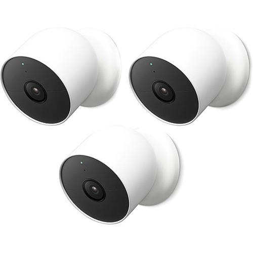 Google GA02077-US Surveillance/Network Cameras Certified Renewed Google Nest Indoor Outdoor Camera 3-pack (battery) White 90 Da-refurbished (ga0207 Ga02077us 886389249656