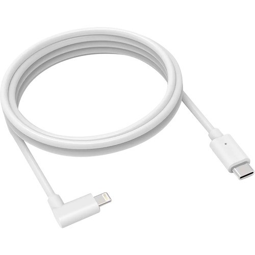Maclocks 6FTC90DLT01 Cables Compulocks 6ft Usb-c Male To 90 Degree Lightning Charging Cable Right Angle White - Fits In Tight Sp 819472024014