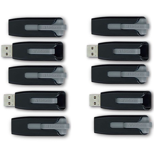 Verbatim 70894 Flash Drives 32gb Store 'n' Goandreg; V3 Usb 3.2 Gen 1 Flash Drive - 10pk Business Bulk - Gray - 32gb - 10pk Busine 023942708940