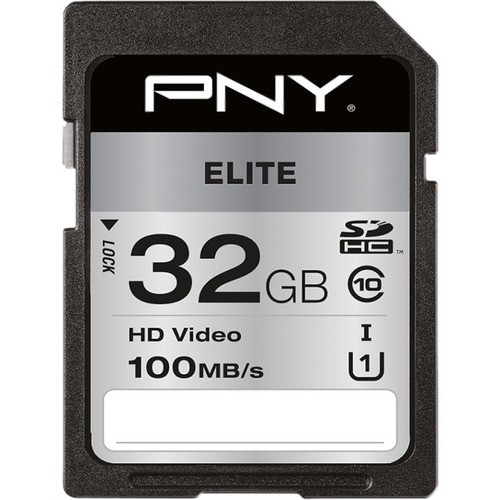 Pny Technologies P-SD32GU1100EL-GE Memory Cards Pny Mf P-sd32gu1100el-ge 32gb Elite Class 10 U1 V10 Sdhc Flash Memory Card Psd32gu1100elge 751492625553