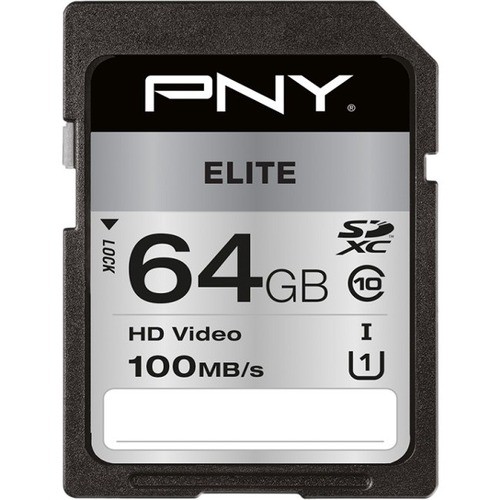 Pny Technologies P-SD64GU1100EL-GE Memory Cards Pny Mf P-sd64gu1100el-ge 64gb Elite Class 10 U1 V10 Sdhc Flash Memory Card Psd64gu1100elge 751492625560