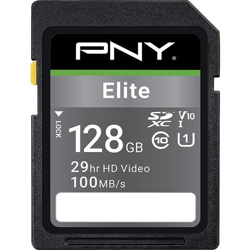 Pny Technologies P-SD128U1100EL-GE Memory Cards Pny Elite 128 Gb Class 10/uhs-i (u1) V10 Sdxc - 100 Mb/s Read - Lifetime Warranty (p-sd128u1100el-ge Psd128u1100elge 751492625577