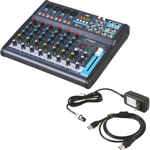 Pyle PMXU83BT Audio Mixers Pyle 8-ch. Bluetooth Studio Mixer - Dj Controller Audio Mixing Console System - Digital - 8 Channel( 068888775694