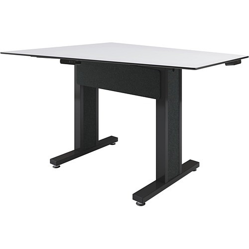 Middle Atlantic TBL-ANG-3P-CH-WB Tables & Desks Middle Atlantic Forum Table Desk - Designer White Rectangle Top - Powder Coated, Black Base - 59" Ta Tblang3pchwb 656747394812