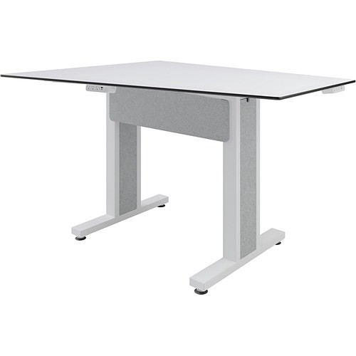 Middle Atlantic TBL-ANG-3P-CH-WW Tables & Desks Middle Atlantic Forum Table Desk - Designer White Rectangle Top - Powder Coated, White Base - 59" Ta Tblang3pchww 656747394799