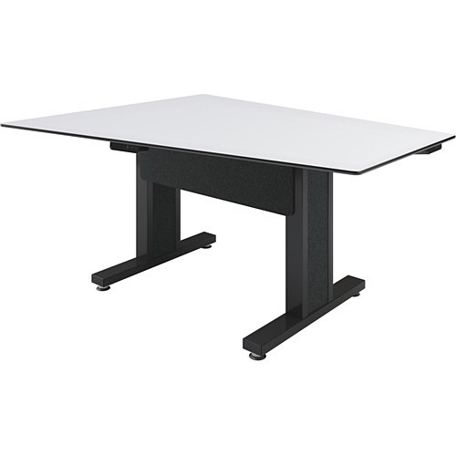 Middle Atlantic TBL-ANG-3P-SH-WB Tables & Desks Middle Atlantic Forum Table Desk - Designer White Rectangle Top - Powder Coated, Black Base - 59" Ta Tblang3pshwb 656747394805