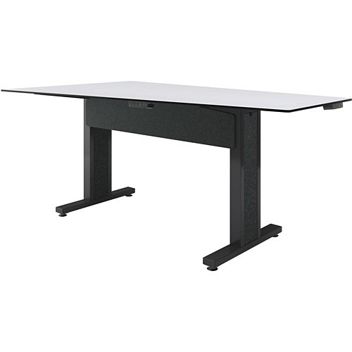 Middle Atlantic TBL-ANG-5P-CH-WB Tables & Desks Middle Atlantic Forum Table Desk - Designer White Rectangle Top - Powder Coated, Black Base - 90" Ta Tblang5pchwb 656747394898