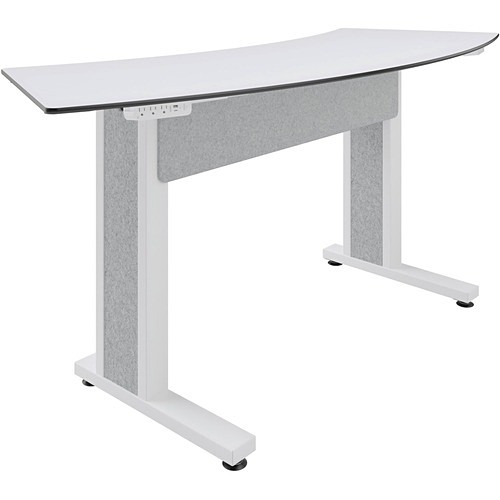Middle Atlantic TBL-ARC-3P-CH-WW Tables & Desks Middle Atlantic Forum Table Desk - Designer White Rectangle Top - Powder Coated, White Base - 87.34" Tblarc3pchww 656747394751