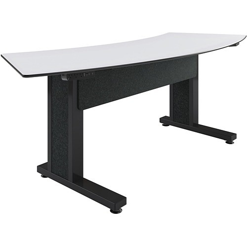 Middle Atlantic TBL-ARC-3P-SH-WB Tables & Desks Middle Atlantic Forum Table Desk - Designer White Rectangle Top - Powder Coated, Black Base - 87.34" Tblarc3pshwb 656747394768