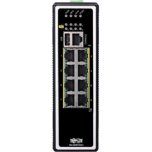 Eaton NGI-M08POE8-L2 Switches & Bridges Eaton Tripp Lite Series 8-port Managed Industrial Gigabit Ethernet Switch - Layer 2, 1 Gbps, Poe+ 30 Ngim08poe8l2 037332266965