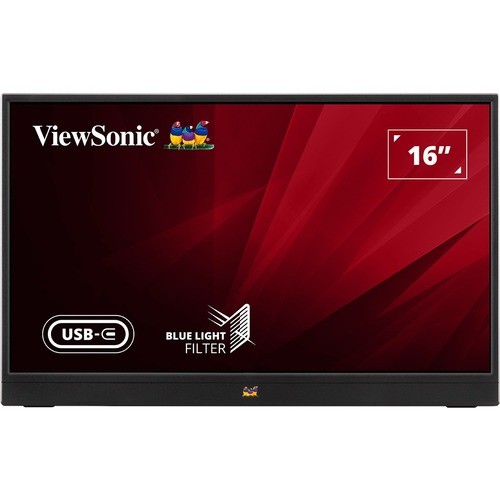 ViewSonic VA1655 15.6 Inch, 1920x1080, IPS Panel, Portable Monitor, Mobile Ergonomics, USB-C