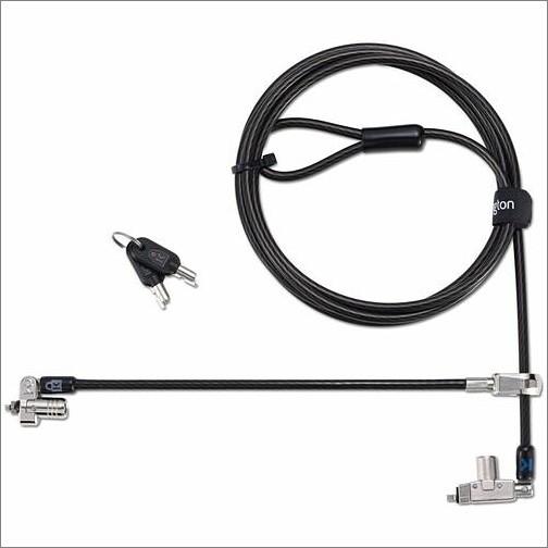 Kensington K60509 Cable Locks Kensington Slim N17 2.0 Keyed Dual Head Laptop Lock For Wedge-shaped Slots - Custom Keyed - Patented 085896605096