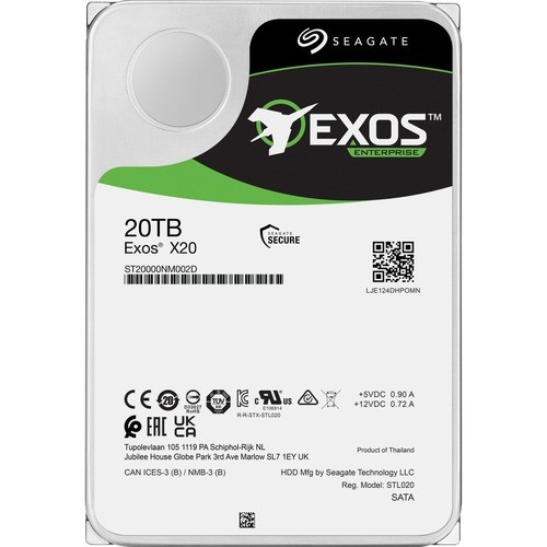 Seagate ST20000NM002D Hard Drives Seagate Exos X Series St20000nm002d 20 Tb Hard Drive - Internal - Sata (sata/600) - 7200rpm - 20 Pac 763649153062