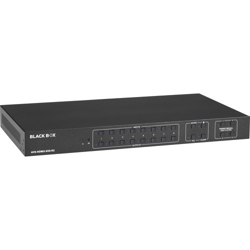 Black Box AVS-HDMI2-8X8-R2 VGA Switchboxes Black Box Video Matrix Switcher - Hdmi 2.0 - 4k - Twisted Pair - 8 X 8 - Display - 8 X Hdmi Out (avs Avshdmi28x8r2 822088153733